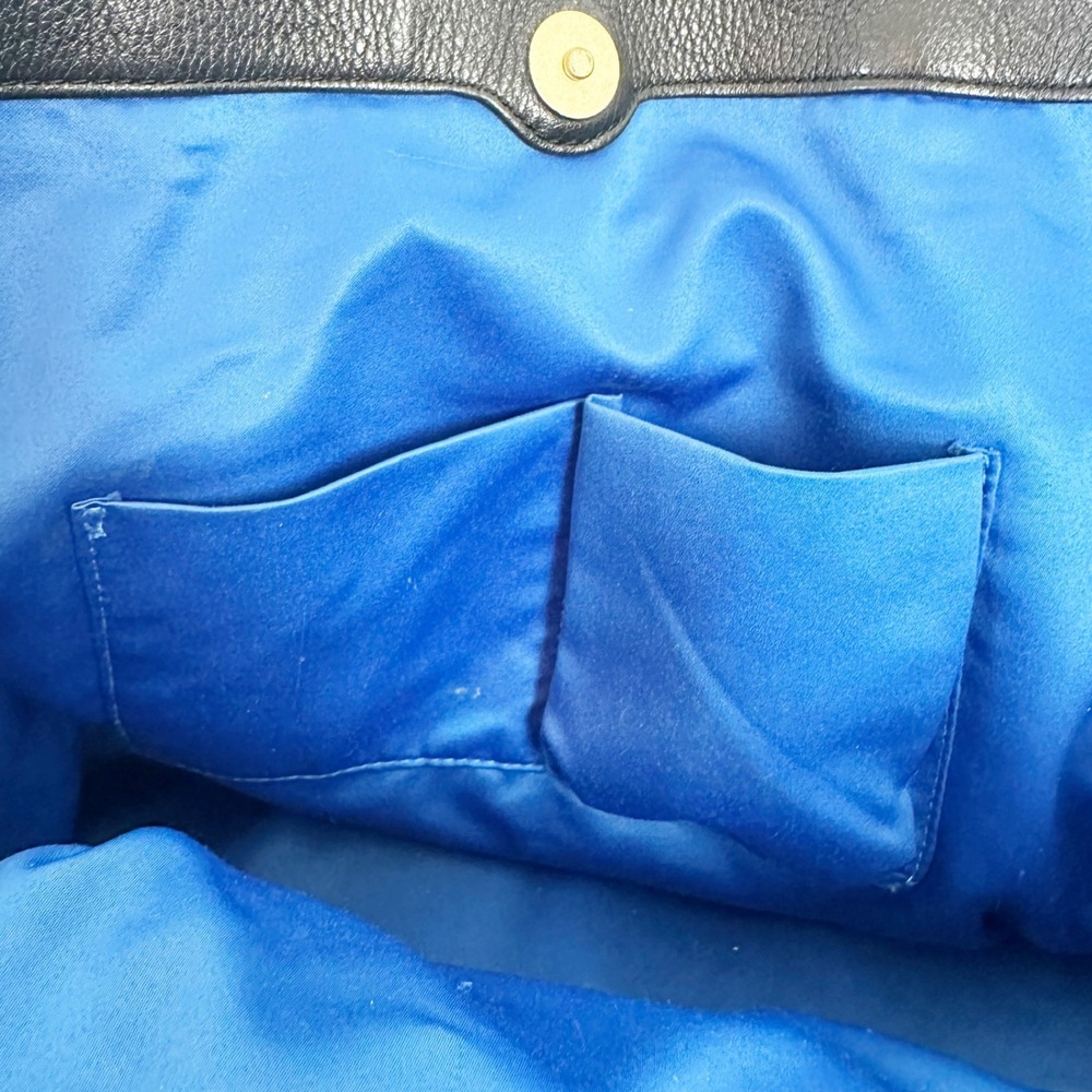 Juicy Couture Black Pebbled Leather Large Tote Bag with Gold Accents - Picture 11 of 13